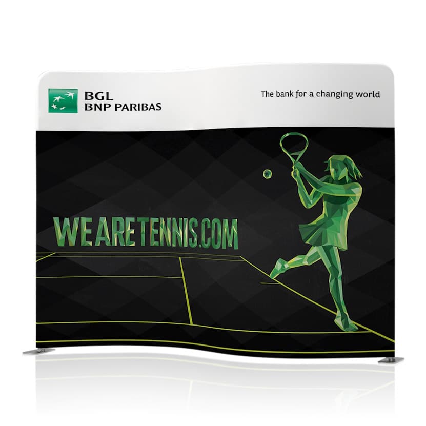 VARIO Serpentine - Mässvägg med tryck i tyg | Expofy