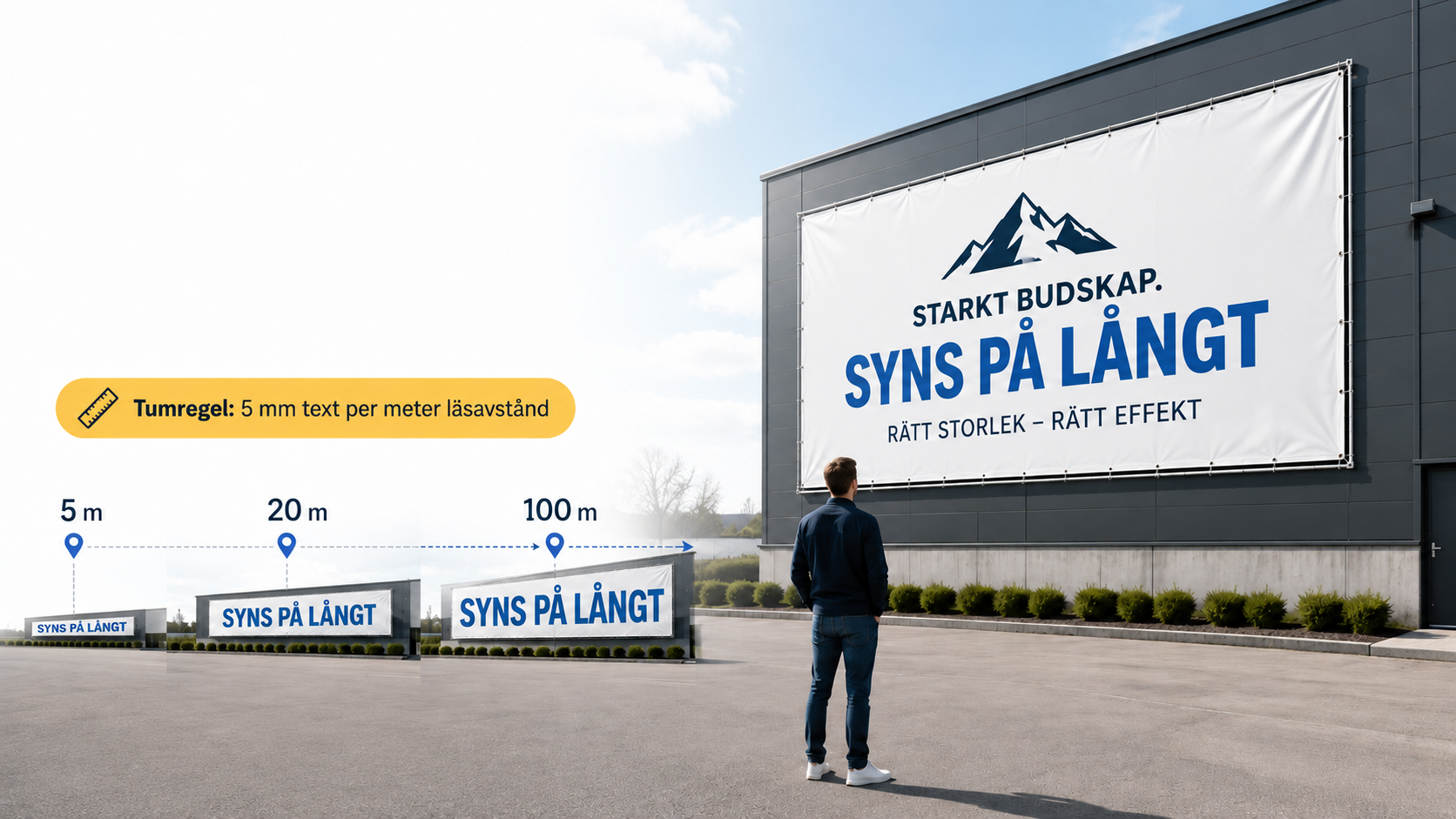 Hur stor ska banderollen vara